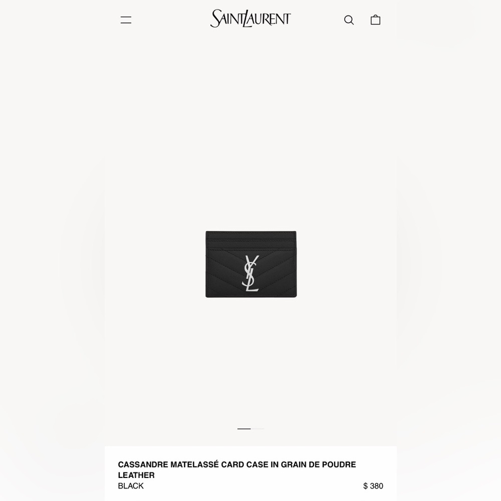 Saint Laurent Black Leather Card Holder